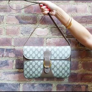 Gucci Monogram Leather Flap Bag